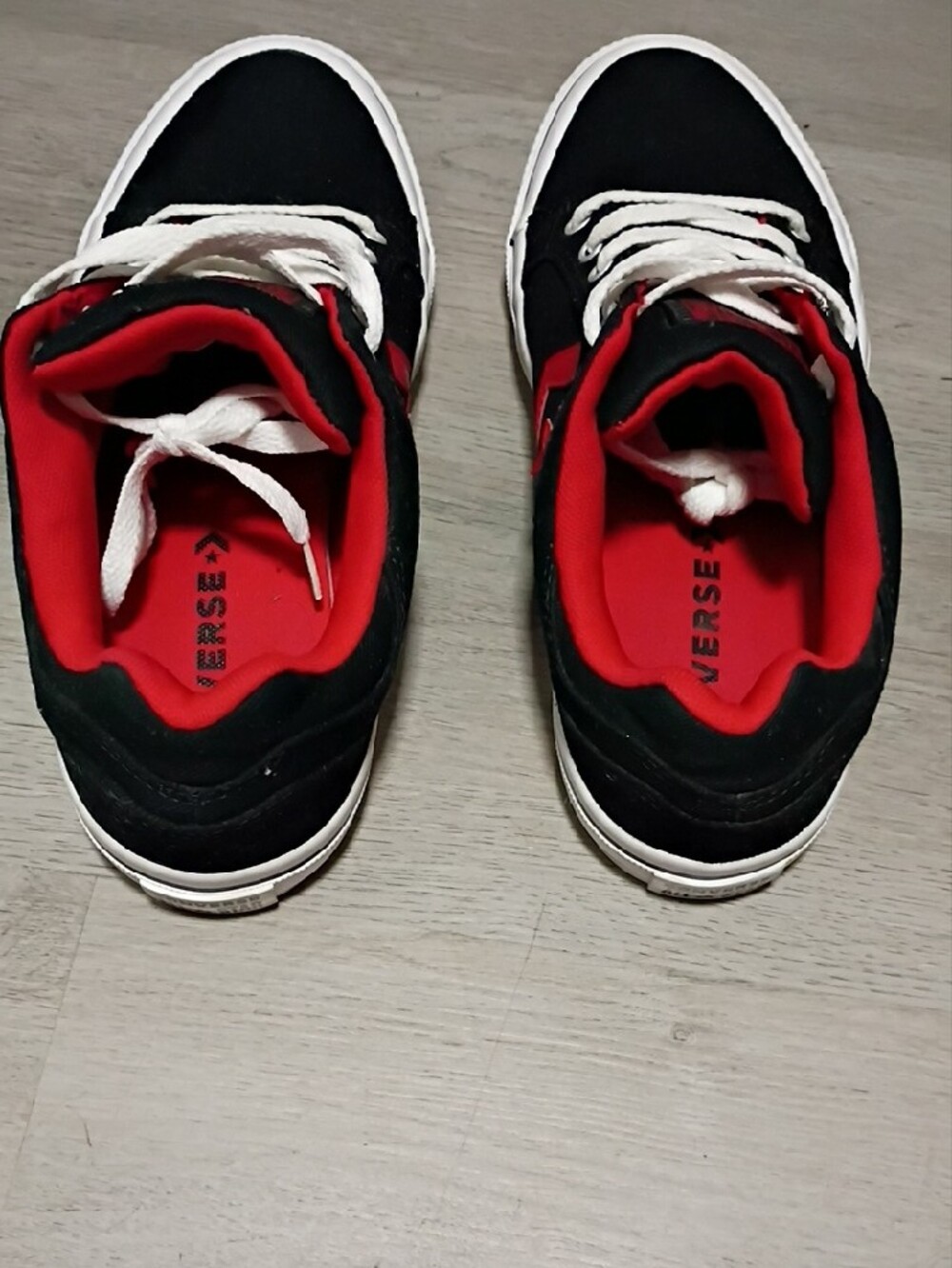 Converse Men's Low-Top Sneakers in Black and Red - Picture 5 of 8